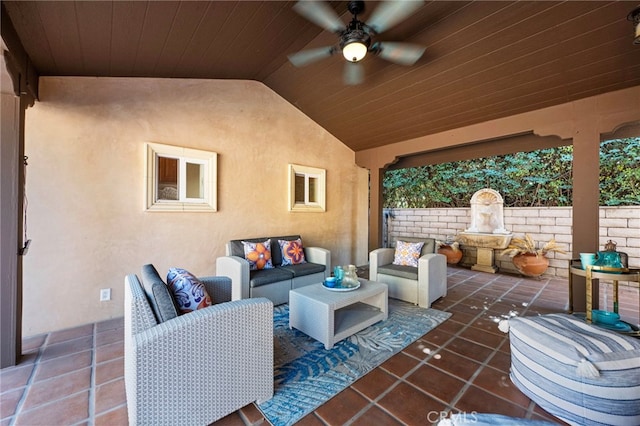 view of patio / terrace featuring an outdoor hangout area and ceiling fan