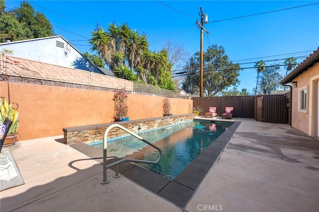 view of swimming pool with a patio