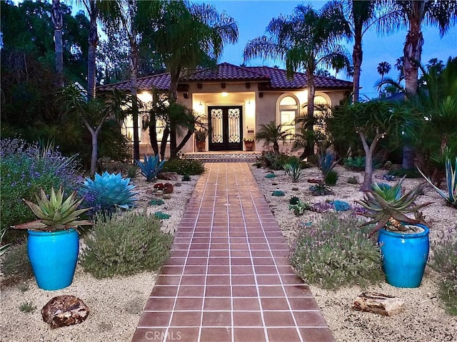 view of front of house with french doors