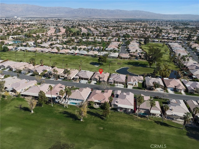 bird's eye view featuring a residential view and a mountain view