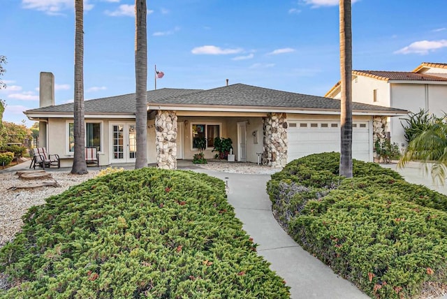 view of front of house with a garage