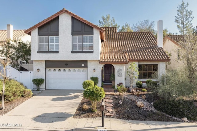 view of front of house with a garage