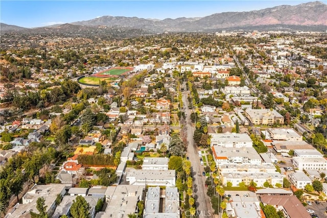 drone / aerial view with a mountain view