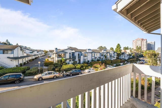 balcony with a residential view