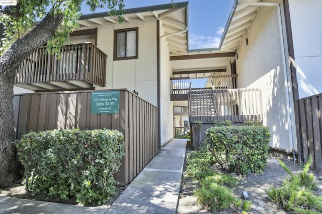 exterior space with a balcony