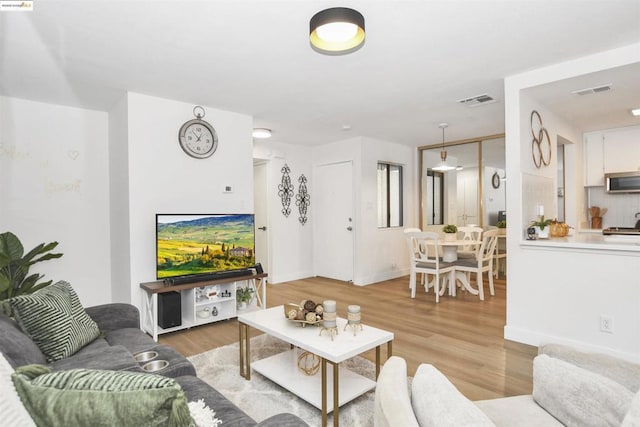 living room featuring hardwood / wood-style floors