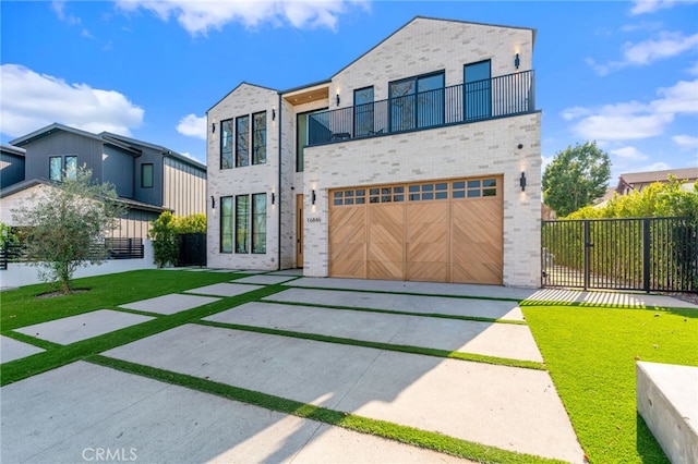 modern home featuring a garage