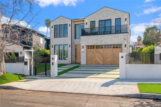 modern home featuring a garage