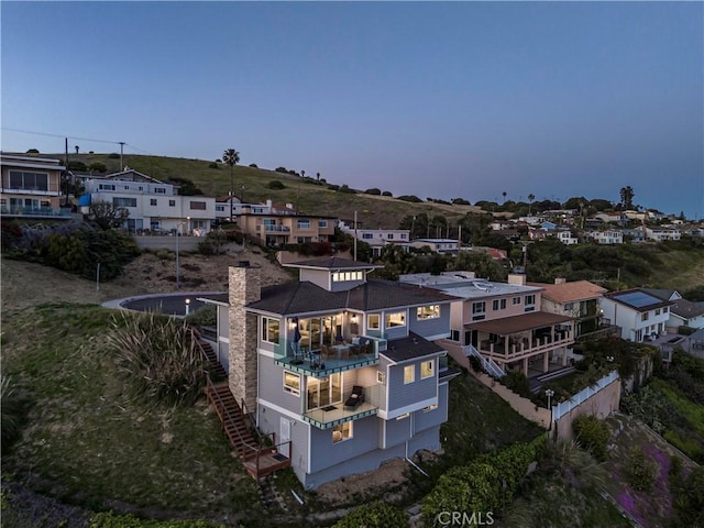 aerial view with a residential view
