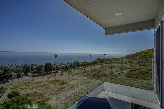 balcony with a water view