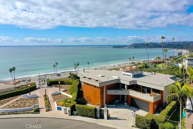 property view of water featuring a view of the beach