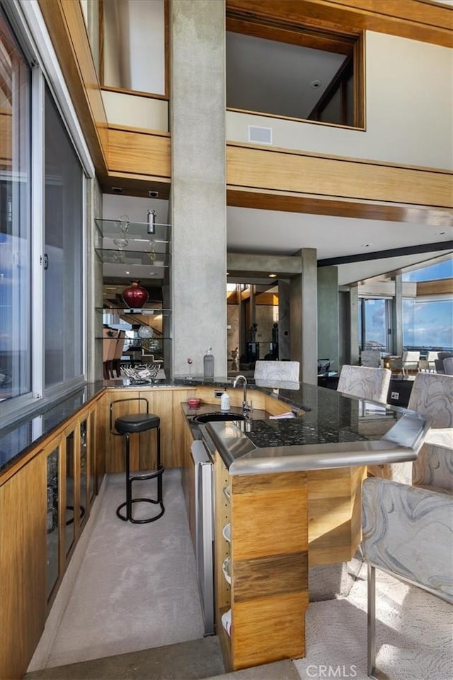 view of patio featuring an outdoor wet bar