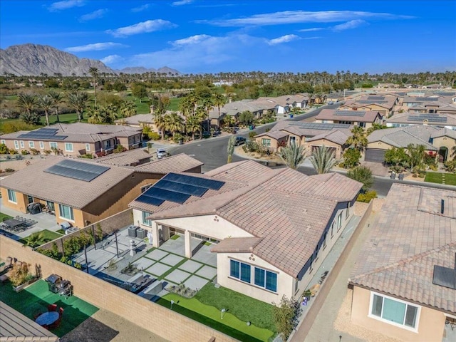 bird's eye view featuring a mountain view