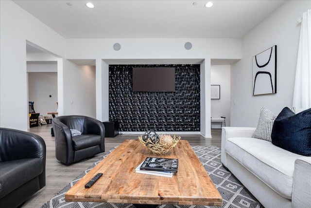 living room featuring hardwood / wood-style floors