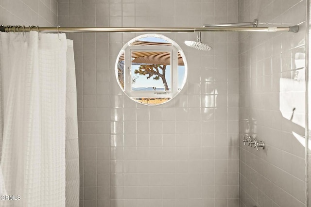 bathroom featuring walk in shower