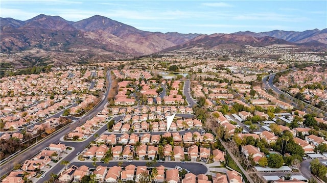 aerial view with a mountain view