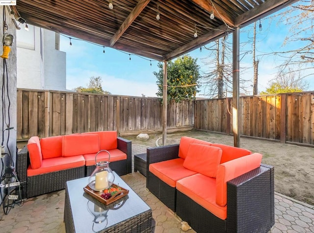 view of patio with outdoor lounge area