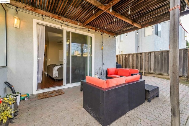 view of patio with an outdoor living space