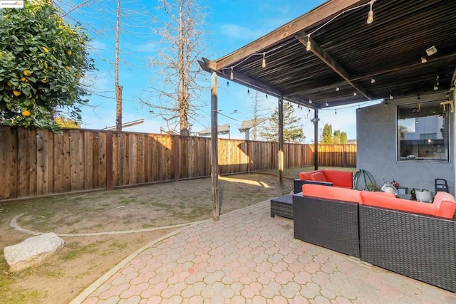 view of patio with outdoor lounge area