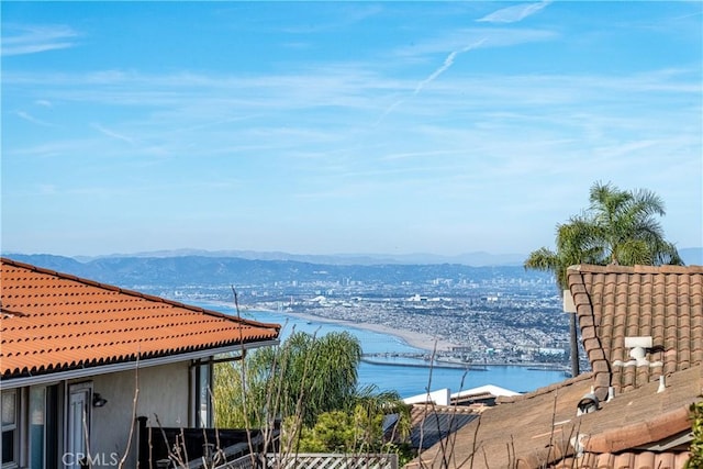 property view of water featuring a mountain view