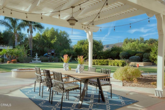 view of patio with a pergola