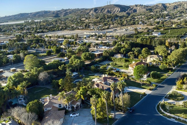 drone / aerial view with a mountain view