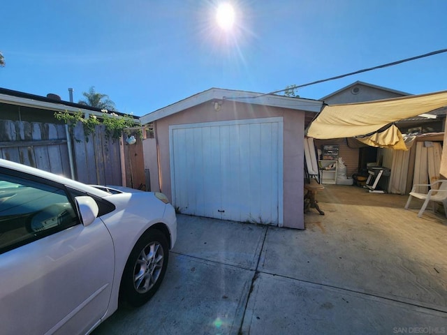 view of garage