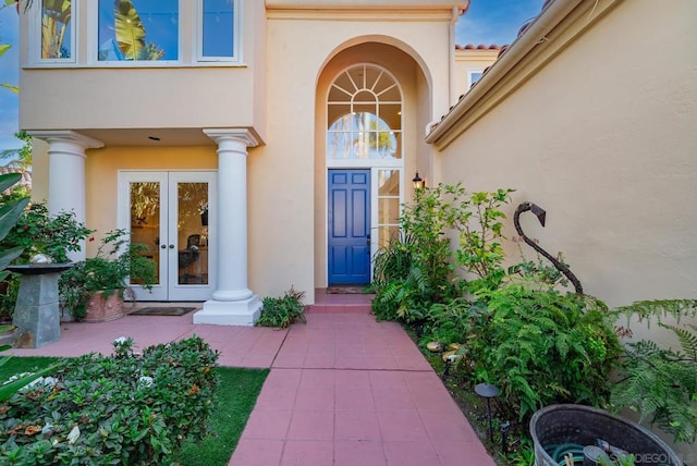 entrance to property with french doors