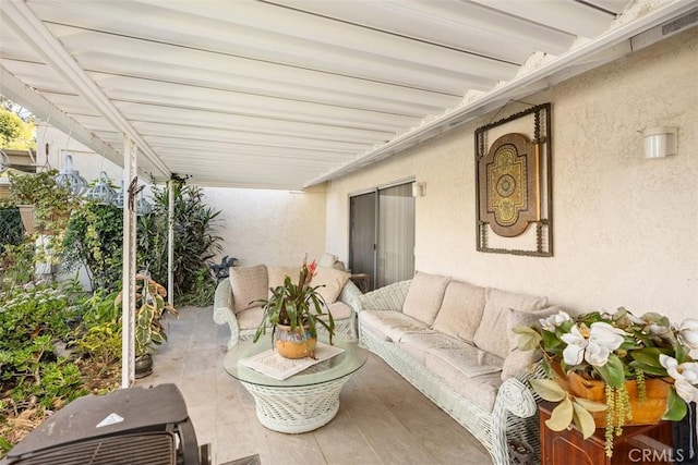 view of patio featuring an outdoor living space