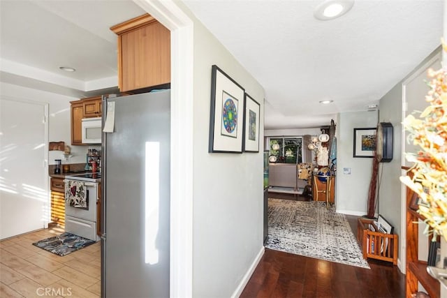 hall featuring light hardwood / wood-style floors