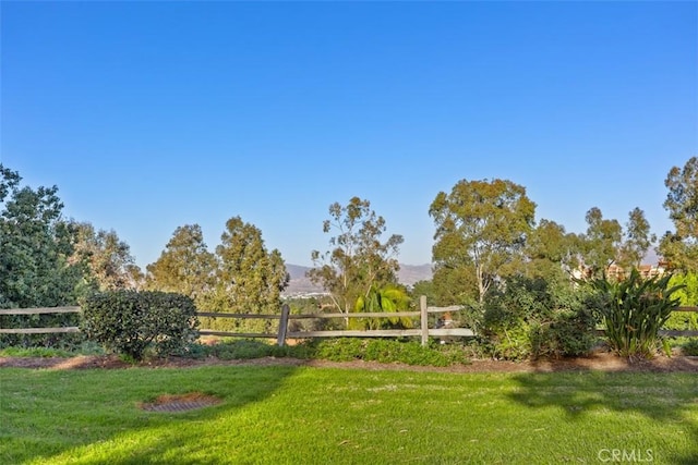 view of yard featuring a mountain view