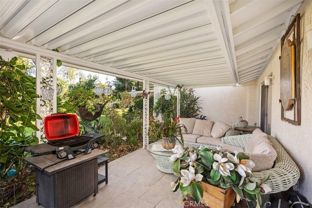 view of patio with an outdoor hangout area