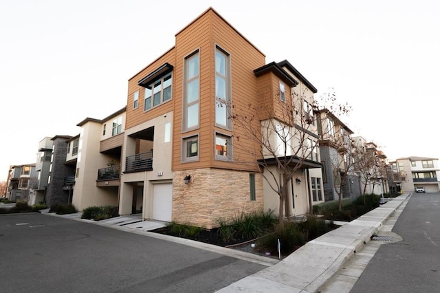 view of property featuring a garage