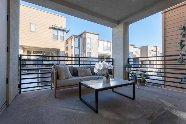 balcony featuring an outdoor living space