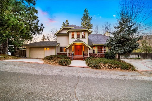 view of property featuring a garage