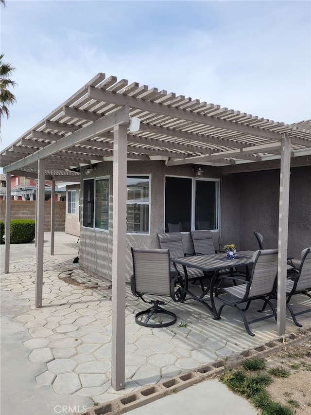 view of patio with a pergola