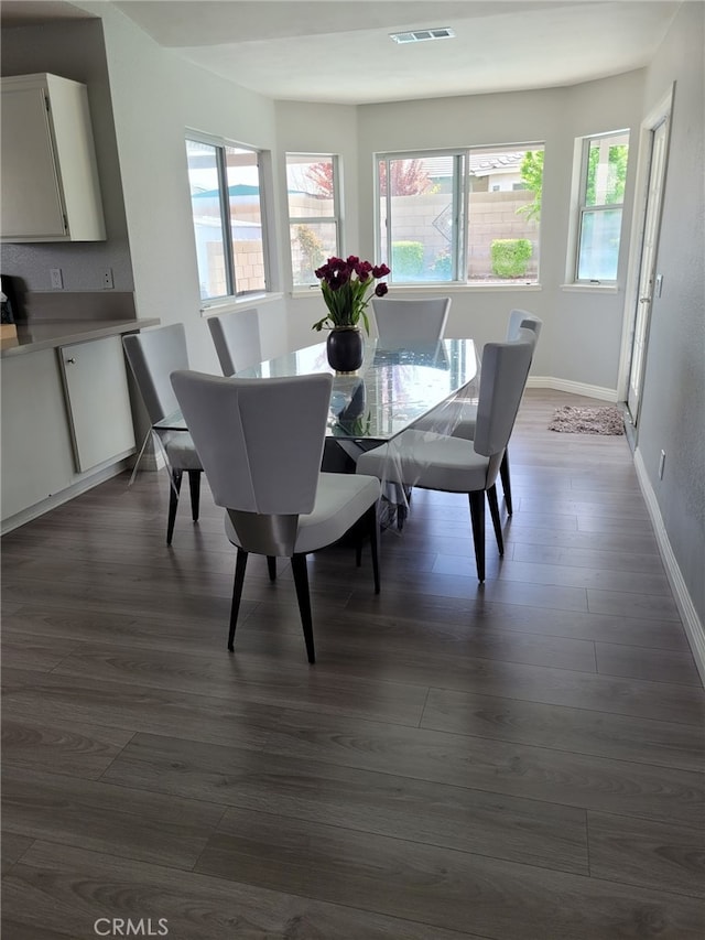 dining room featuring dark wood-type flooring