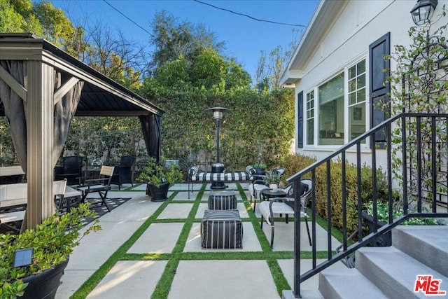 view of patio with a gazebo