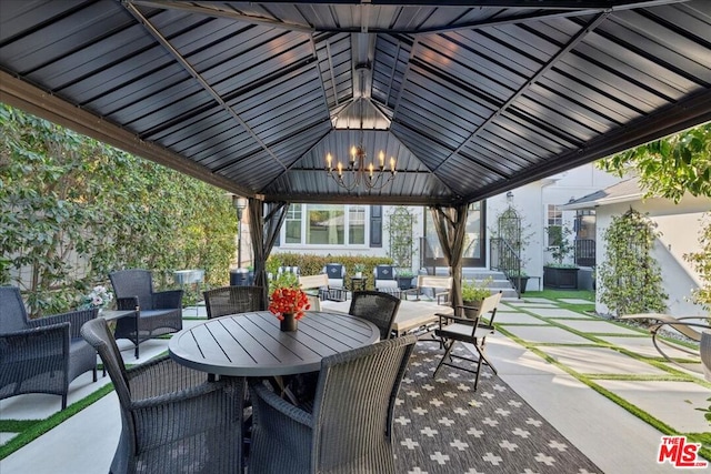 view of patio with a gazebo