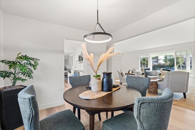 dining area featuring light hardwood / wood-style floors