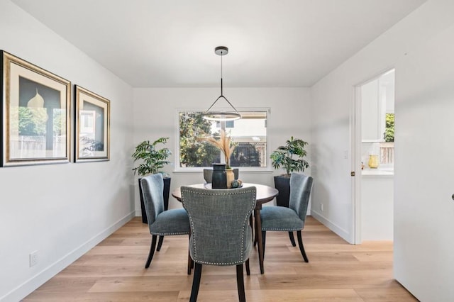 dining space featuring light hardwood / wood-style flooring