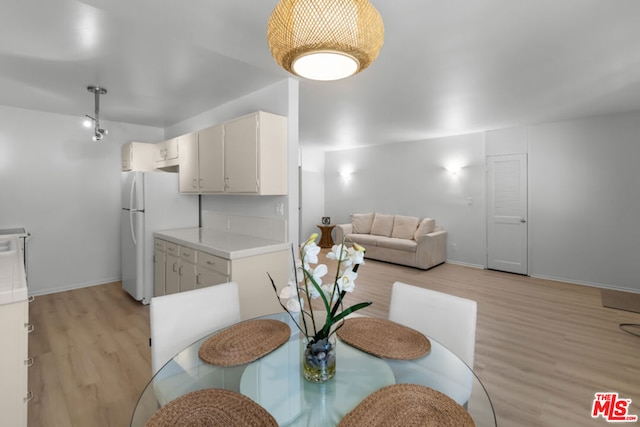 dining room with light hardwood / wood-style flooring