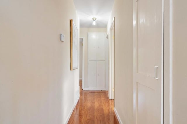 corridor featuring light hardwood / wood-style flooring