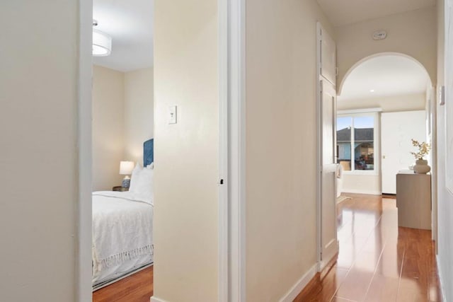 hall featuring light hardwood / wood-style flooring