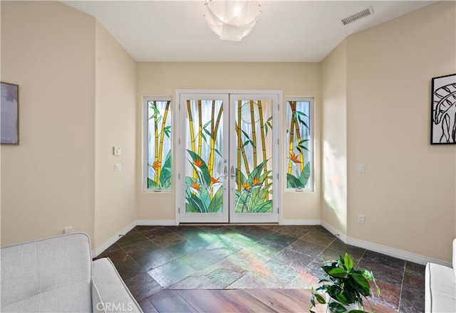 interior space featuring french doors