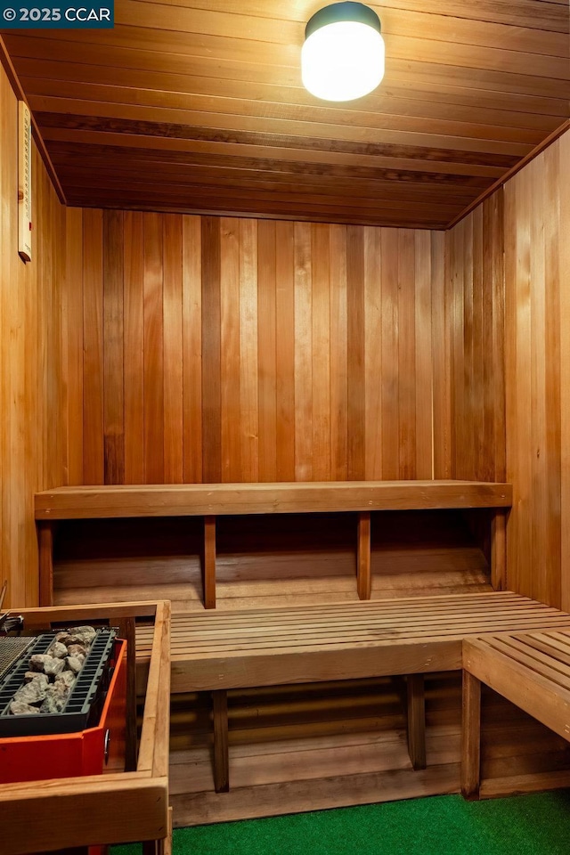 view of sauna