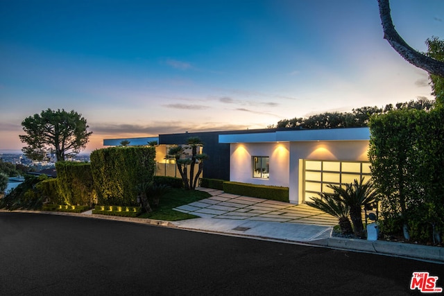 view of front of house with a garage