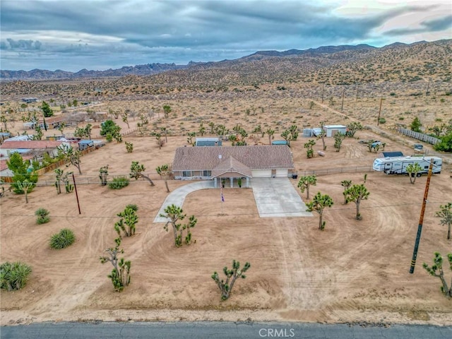 drone / aerial view with a mountain view