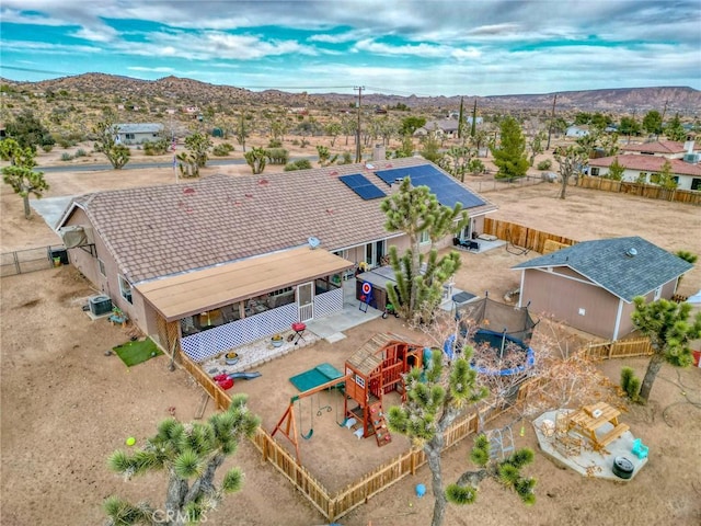 aerial view featuring a mountain view