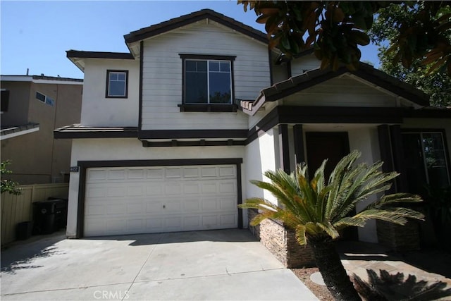 view of front facade featuring a garage